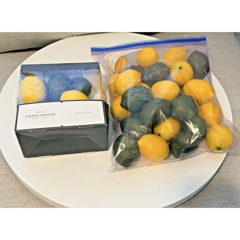 Threshold Vase Filler Limes & Lemons 40 Pcs - 1 Full Bag 30 Pieces & 1 Box of 10